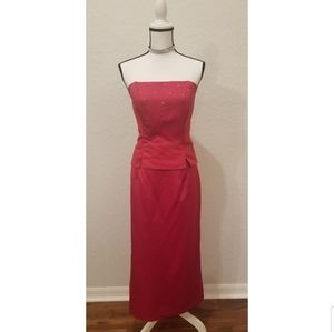 Red Two Piece Cocktail Dress